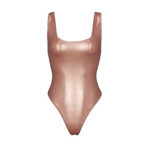 skims metallic high cut one piece